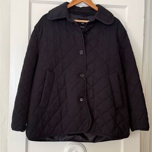 Mango Black Quilted Puffer Jacket